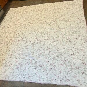 Simply Shabby Chic Queen Quilt Floral Striped Reversible Romantic Satin Edge